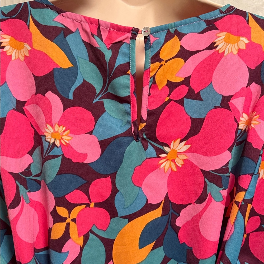 JODIFL Floral Mini Dress Size S Colorful Belted Boho Chic Excellent Condition - Picture 10 of 11